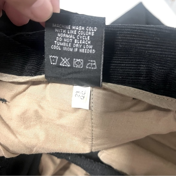 Perry Ellis Portfolio Men’s Size 34/30 Black Corduroy Pleated Cuffed Hem Pants - Picture 11 of 12